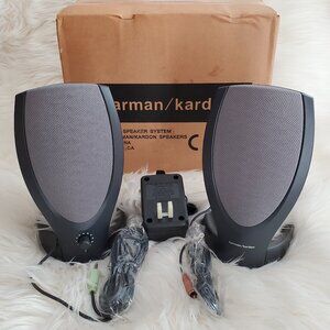 Harman Kardon Black HK206 Multimedia Speakers with 12V AC Adapter